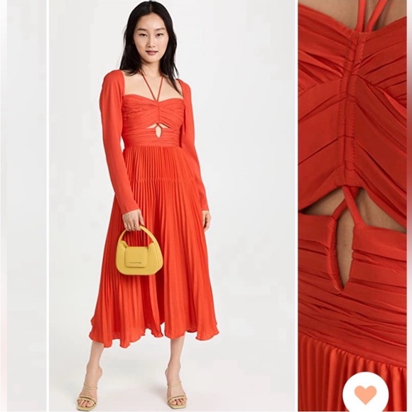 Self-Portrait Crepe Cut Out Midi Dress 2 - Picture 1 of 6